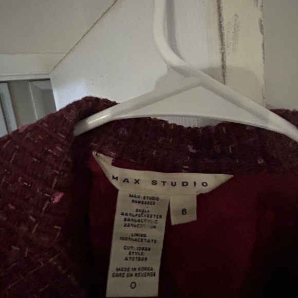 Max Studio - long tweed jacket - pink/maroon - Picture 2 of 3